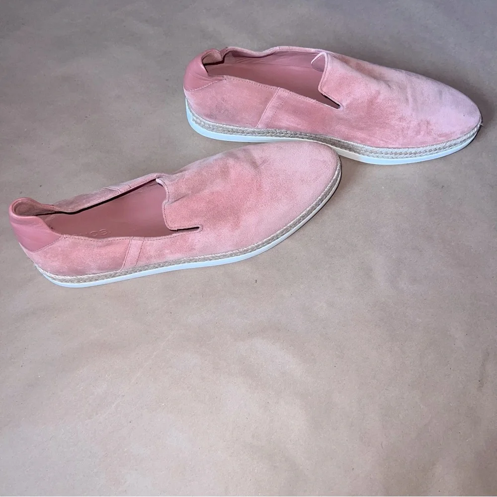 Vince Dillon Sneaker Terracotta Rose SZ 9 Suede Slip On Preppy Classic Casual - Picture 12 of 13